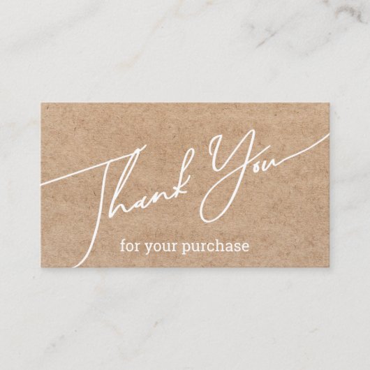 Modern Dank u klein bedrijf kraft trendy chic Informatiekaartje (Voorkant)