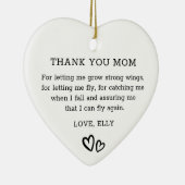 Modern Dank U Mam Zwart en Wit Hart Keramisch Ornament (Rechts)