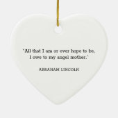 Modern Dank U Mam Zwart en Wit Hart Keramisch Ornament (Achterkant)