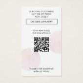 Modern Dank u met Logo en QR Code Roze Visitekaartje (Achterkant)