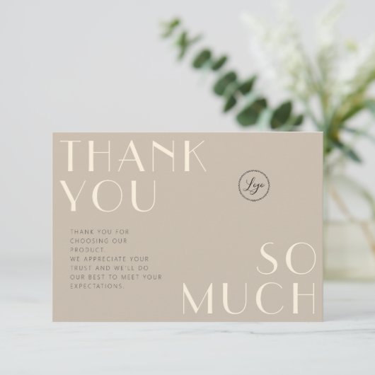 Modern - Dank u met uw Logo Kaart (Staand voorkant)