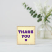 Modern dank u om gouden glitter Paarse te bestelle Vierkante Visitekaartje (Staand voorkant)