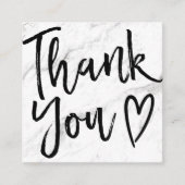 Modern dank u script bestel minimaal marmer vierkante visitekaartje (Voorkant)