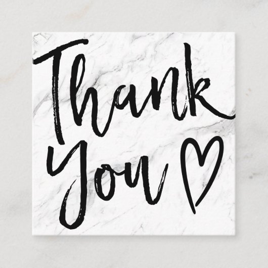 Modern dank u script bestel minimaal marmer vierkante visitekaartje (Voorkant)