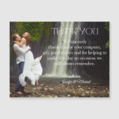 Modern dank u script bruiloft foto magneet (Voorkant)