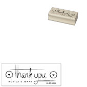 Modern Dank u Script met hart bruiloft Rubberstempel (Gestempeld)