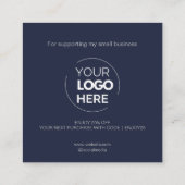 Modern dank u script minimale marine kortingskaartje (Achterkant)