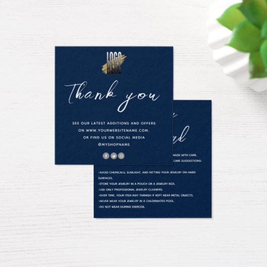 Modern Dank u Sieraden Care Kaart met logo (Bureau)