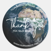 Modern dank u Stickers Earth aangepaste tekst rond (Voorkant)