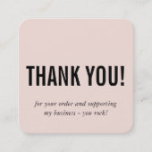 MODERN DANK U UW eenvoudige minimale wazige roze Vierkante Visitekaartje (Voorkant)