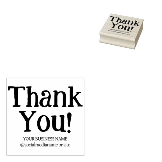 Modern dank u, verpakkende zaken rubberstempel (Gestempeld)