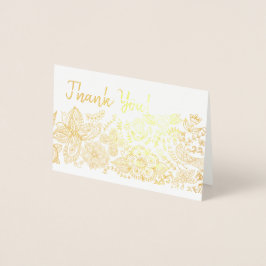 Modern dank u! Vlinder Vogels Hart Filigraan Folie Kaarten