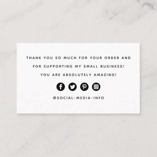 Modern dank u voor uw bestelling Visitekaartje (Achterkant)