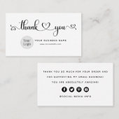 Modern dank u voor uw bestelling Visitekaartje (Voorkant / Achterkant)