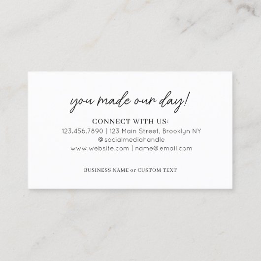 Modern dank u voor uw merk van het aankoopbedrijf visitekaartje (Achterkant)