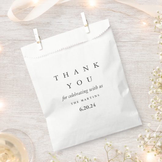 Modern Dank u zwart wit bruiloft Bedankzakje (Geknipt)