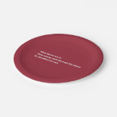 Modern Dankbaar Gedicht Minimal Bourgondische Than Papieren Bordje (Gekanteld)