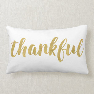 Modern dankbaar in gouden Thanksgiving decoratief Kussen