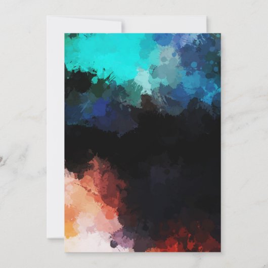 Modern Dark Abstract Paint Splatters Birthday Kaart (Achterkant)