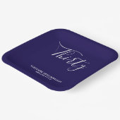 Modern Dark Blue Celebration Paper Plate Papieren Bordje (Gebogen)