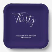 Modern Dark Blue Celebration Paper Plate Papieren Bordje (Voorkant)
