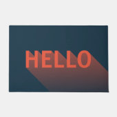 Modern Dark Blue en Oranje Hallo Typografie Deurmat (Voorkant)