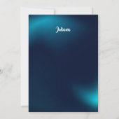 Modern Dark Blue Illustrative Birthday Invitation Kaart (Achterkant)