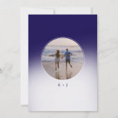 Modern Dark Blue Ombre 2-Photo Wedding Kaart (Achterkant)