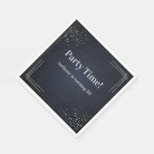 Modern Dark Blue & Silver 18th Birthday Napkins Servet (Hoek)