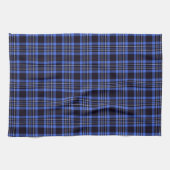 Modern Dark Blue Tartan Pattern Theedoek (Horizontaal)