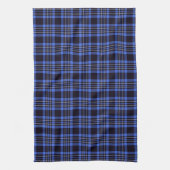 Modern Dark Blue Tartan Pattern Theedoek (Verticaal)