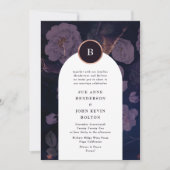 Modern Dark Boho Floral Arch Roos Gold Wedding Kaart (Voorkant)