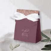 Modern Dark Bourgogne Roos Gouden Glitter Bruiloft Bedankdoosjes