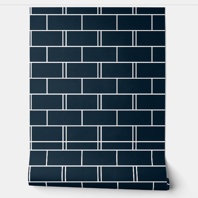 Modern Dark Brick Pattern Design Behang (Afrollen)