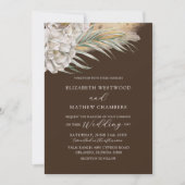 Modern Dark Brown Floral & Palm Wedding Kaart (Voorkant)