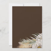 Modern Dark Brown Floral & Palm Wedding Kaart (Achterkant)