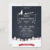 Modern Dark Christmas Party Uitnodiging (Voorkant)