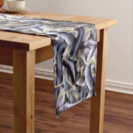 Modern Dark Contemporary Abstract in Waterverf Lange Tafelloper