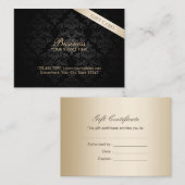 Modern Dark Damask Chubby Cadeaubonnen Kortingskaartje (Voorkant / Achterkant)