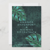 Modern Dark Emerald Tropical Foliage Save the Date (Achterkant)