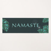 Modern Dark Emerald Tropical Foliage Yogamat (Voorkant (horizontaal))