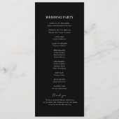 Modern Dark Faded Photo Gold & Black Wedding Programmakaart (Achterkant)