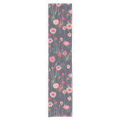 Modern Dark Floral Korte Tafelloper (Voorkant)