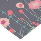 Modern Dark Floral Korte Tafelloper (Hoek)