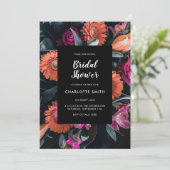 Modern Dark Floral Vrijgezellenfeest Kaart (Staand voorkant)
