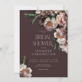 Modern Dark Flower Blossoms Bourgogne Vrijgezellen Kaart (Voorkant)