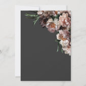 Modern Dark Flower Blossoms Zwart Vrijgezellenfees Kaart (Achterkant)