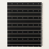 Modern Dark Gothic Pinstripe Lines And Polka Dots Planner (Achterkant)