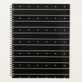 Modern Dark Gothic Pinstripe Lines And Polka Dots Planner (Voorkant)