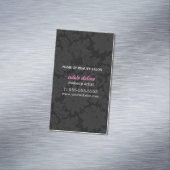 Modern Dark Gray Lace Makeup Artist Visitekaartje Magneet (Voorbeeld)